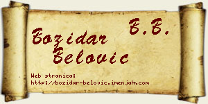 Božidar Belović vizit kartica